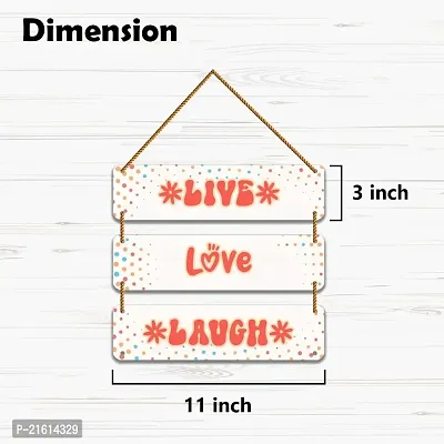 DeCorner Decorative Wooden Printed all Hanger | Wall Decor for Living Room | Wall Hangings for Home Decoration | Bedroom Wall Decor | Wooden Wall Hangings Home.(Live love Laugh)-thumb2