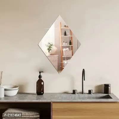 DeCorner -Self Adhesive Plastic Basin Mirror for Wall Stickers (30x20) cm Frameless Flexible Mirror for Bathroom | Bedroom | Living Room ( WZ | DiamondMirror) Mirror Wall Decor