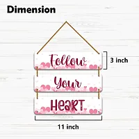 DeCorner Decorative Wooden Printed all Hanger | Wall Decor for Living Room | Wall Hangings for Home Decoration | Bedroom Wall Decor | Wooden Wall Hangings Home.(Follow Your Heart)-thumb1