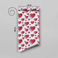 DeCorner - Self Adhesive Wallpaper for Walls (RedWhiteHeart) Extra Large Size (300x40) Cm Wall Stickers for Bedroom | Wall Stickers for Living Room | Wall Stickers for Kitchen | Pack of-1-thumb4