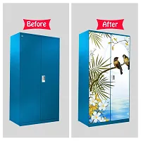 Self Adhesive Almirah Stickers, Wall Stickers, Decorative Sticker Wallpaper for Home Wardrobe Doors (LoveBirdAlmira) PVC Vinyl Size Large (39 x 84 Inch)-thumb4