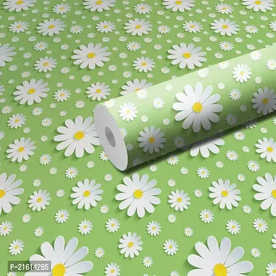 DeCorner - Self Adhesive Wallpaper for Walls (GreenWhiteFlower) Extra Large Size (300x40) Cm Wall Stickers for Bedroom | Wall Stickers for Living Room | Wall Stickers for Kitchen | Pack of-1-thumb0