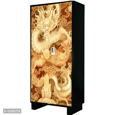 Self Adhesive Almirah Stickers, Wall Stickers, Decorative Sticker Wallpaper for Home Wardrobe Doors (DragonzaAlmira) PVC Vinyl Size Large (39 x 84 Inch)-thumb4