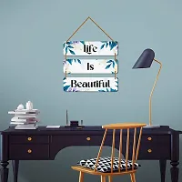 DeCorner Decorative Wooden Printed all Hanger | Wall Decor for Living Room | Wall Hangings for Home Decoration | Bedroom Wall Decor | Wooden Wall Hangings Home.(Life Is Beautiful)-thumb2