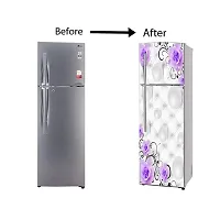 Self Adhesive Fridge Sticker Single/Double Door Full Size (160x60) Cm Fridge Stickers | Refrigerator Wall Stickers for Kitchen Decoration | Sticker for Fridge Door (FlowerBalls)-thumb4