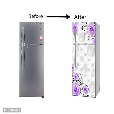 Self Adhesive Fridge Sticker Single/Double Door Full Size (160x60) Cm Fridge Stickers | Refrigerator Wall Stickers for Kitchen Decoration | Sticker for Fridge Door (FlowerBalls)-thumb5