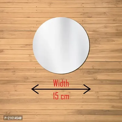 DeCorner Mirror Stickers For Wall | Pack Of (A-8 Circle Silver) Size-15cm - 3D Acrylic Decorative Mirror Wall Stickers, Mirror For Wall | Home | Almira | Bedroom | Livingroom | Kitchen | KidsRoom Etc.-thumb2