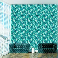 DeCorner - Self Adhesive Wallpaper for Walls (AquaGreenFlower) Extra Large Size (300x40) Cm Wall Stickers for Bedroom | Wall Stickers for Living Room | Wall Stickers for Kitchen | Pack of-1-thumb2