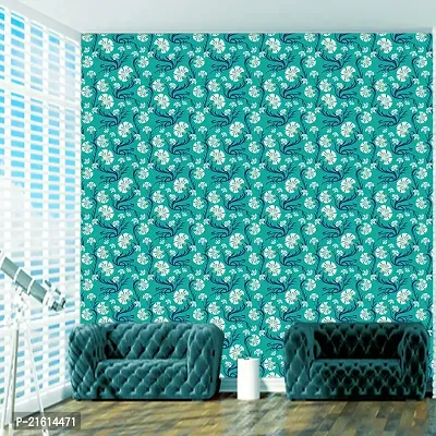 DeCorner - Self Adhesive Wallpaper for Walls (AquaGreenFlower) Extra Large Size (300x40) Cm Wall Stickers for Bedroom | Wall Stickers for Living Room | Wall Stickers for Kitchen | Pack of-1-thumb3