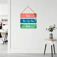 DeCorner Decorative Wooden Printed all Hanger | Wall Decor for Living Room | Wall Hangings for Home Decoration | Bedroom Wall Decor | Wooden Wall Hangings Home.(Live The Life You Love)-thumb2