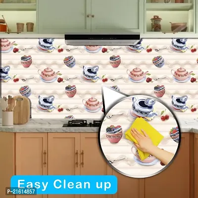 DeCorner-Wallpaper for Kitchen Waterproof | Wallpaper for Kitchen Oil Proof |Kitchen Wallpaper Size (40x200) Cm Decorations Kitchen Self Wallpaper Wall Stickers for Kitchen Wall Wave ketliya-thumb2