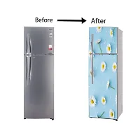 Self Adhesive Fridge Sticker Single/Double Door Full Size (160x60) Cm Fridge Stickers | Refrigerator Wall Stickers for Kitchen Decoration | Sticker for Fridge Door (PolkaFlower)-thumb4