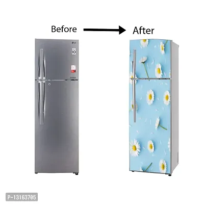 Self Adhesive Fridge Sticker Single/Double Door Full Size (160x60) Cm Fridge Stickers | Refrigerator Wall Stickers for Kitchen Decoration | Sticker for Fridge Door (PolkaFlower)-thumb5