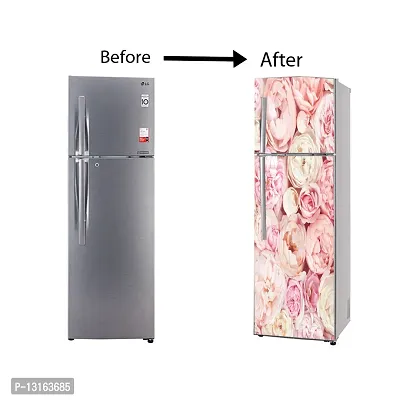 Self Adhesive Fridge Sticker Single/Double Door Full Size (160x60) Cm Fridge Stickers | Refrigerator Wall Stickers for Kitchen Decoration | Sticker for Fridge Door (Guldasta)-thumb5