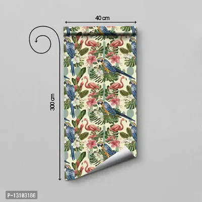 WALLWEAR - Self Adhesive Wallpaper For Walls And Wall Sticker For Home D&eacute;cor (JungleParrot) Extra Large Size (300x40cm) 3D Wall Papers For Bedroom, Livingroom, Kitchen, Hall, Office Etc Decorations-thumb2