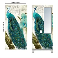 Self Adhesive Almirah Stickers, Wall Stickers, Decorative Sticker Wallpaper for Home Wardrobe Doors (PeacockAlmira) PVC Vinyl Size Large (39 x 84 Inch)-thumb1