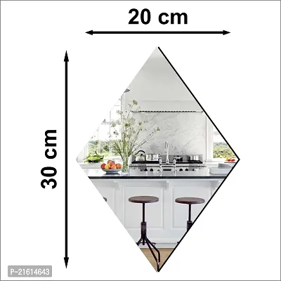 DeCorner -Self Adhesive Plastic Basin Mirror for Wall Stickers (30x20) cm Frameless Flexible Mirror for Bathroom | Bedroom | Living Room ( WZ | DiamondMirror) Mirror Wall Decor-thumb2