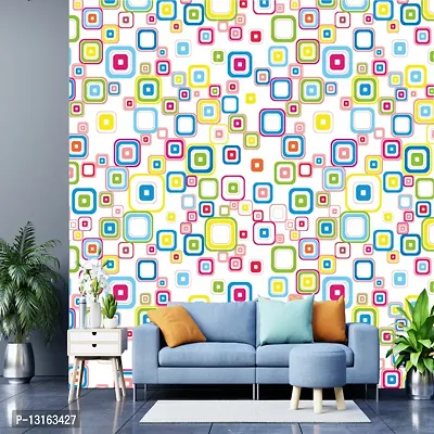 Self Adhesive Wallpapers (MultiSquares) Wall Stickers Extra Large (300x40cm) for Bedroom | Livingroom | Kitchen | Hall Etc-thumb3