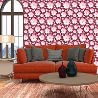 Self Adhesive Wallpapers (PinkFlower) Wall Stickers Extra Large (300x40cm) for Bedroom | Livingroom | Kitchen | Hall Etc-thumb2