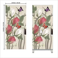 Self Adhesive Almirah Stickers, Wall Stickers, Decorative Sticker Wallpaper for Home Wardrobe Doors (DayRoseFlyAlmira) PVC Vinyl Size Large (39 x 84 Inch)-thumb1