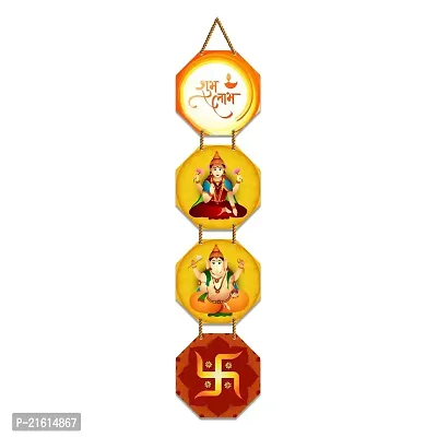 DeCorner Decorative Wooden Printed all Hanger | Wall Hanging Decor | Wall Decor | Wall Decorative Showpiece | Religious Decor (30x30) Cm Wall Decor Hanging (Shubh laabh New)-thumb0