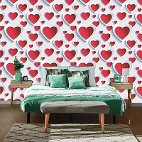 DeCorner - Self Adhesive Wallpaper for Walls (RedWhiteHeart) Extra Large Size (300x40) Cm Wall Stickers for Bedroom | Wall Stickers for Living Room | Wall Stickers for Kitchen | Pack of-1-thumb3