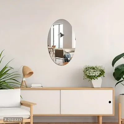 DeCorner -Self Adhesive Plastic Oval Mirror for Wall Stickers (30x20) cm Frameless Flexible Mirror for Bathroom | Bedroom | Living Room (G-Oval Mirror) Mirror Wall Decor