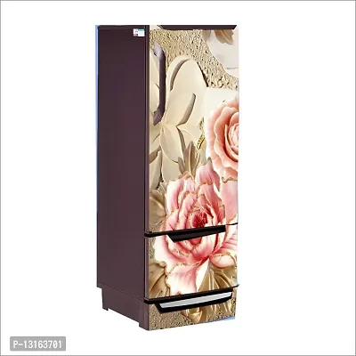 Self Adhesive Fridge Sticker Single/Double Door Full Size (160x60) Cm Fridge Stickers | Refrigerator Wall Stickers for Kitchen Decoration | Sticker for Fridge Door (PinkRose)-thumb4