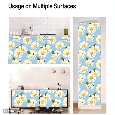 Self Adhesive Wallpapers (Sunflower) Wall Stickers Extra Large (300x40cm) for Bedroom | Livingroom | Kitchen | Hall Etc-thumb5