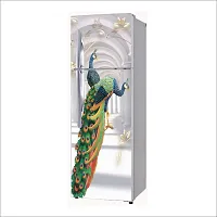 Self Adhesive Fridge Sticker Single/Double Door Full Size (160x60) Cm Fridge Stickers | Refrigerator Wall Stickers for Kitchen Decoration | Sticker for Fridge Door (DoublePeacock)-thumb2