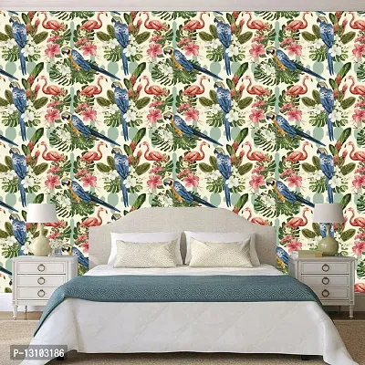 WALLWEAR - Self Adhesive Wallpaper For Walls And Wall Sticker For Home D&eacute;cor (JungleParrot) Extra Large Size (300x40cm) 3D Wall Papers For Bedroom, Livingroom, Kitchen, Hall, Office Etc Decorations-thumb4