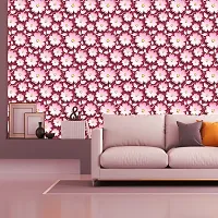 Self Adhesive Wallpapers (PinkFlower) Wall Stickers Extra Large (300x40cm) for Bedroom | Livingroom | Kitchen | Hall Etc-thumb3