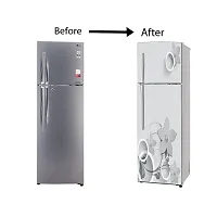 Self Adhesive Fridge Sticker Single/Double Door Full Size (160x60) Cm Fridge Stickers | Refrigerator Wall Stickers for Kitchen Decoration | Sticker for Fridge Door (SlateyFlower)-thumb4