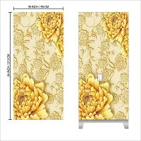 Self Adhesive Almirah Stickers, Wall Stickers, Decorative Sticker Wallpaper for Home Wardrobe Doors (MarieGoldAlmira) PVC Vinyl Size Large (39 x 84 Inch)-thumb1