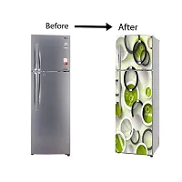 Self Adhesive Fridge Sticker Single/Double Door Full Size (160x60) Cm Fridge Stickers | Refrigerator Wall Stickers for Kitchen Decoration | Sticker for Fridge Door (GolGreen)-thumb4