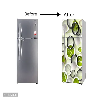 Self Adhesive Fridge Sticker Single/Double Door Full Size (160x60) Cm Fridge Stickers | Refrigerator Wall Stickers for Kitchen Decoration | Sticker for Fridge Door (GolGreen)-thumb5