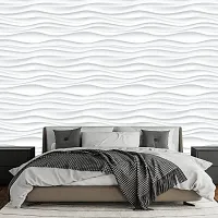 DeCorner - Self Adhesive Wallpaper for Walls (WhiteWave) Extra Large Size (300x40) Cm Wall Stickers for Bedroom | Wall Stickers for Living Room | Wall Stickers for Kitchen | Pack of-1-thumb1