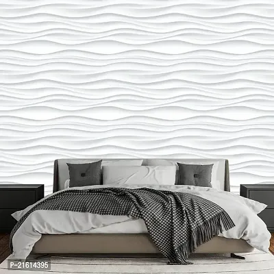 DeCorner - Self Adhesive Wallpaper for Walls (WhiteWave) Extra Large Size (300x40) Cm Wall Stickers for Bedroom | Wall Stickers for Living Room | Wall Stickers for Kitchen | Pack of-1-thumb2