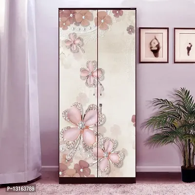 Self Adhesive Almirah Stickers, Wall Stickers, Decorative Sticker Wallpaper for Home Wardrobe Doors (FallingFlowerAlmira) PVC Vinyl Size Large (39 x 84 Inch)