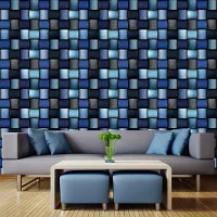 WALLWEAR - Self Adhesive Wallpaper For Walls And Wall Sticker For Home D&eacute;cor (JeanSqaure) Extra Large Size (300x40cm) 3D Wall Papers For Bedroom, Livingroom, Kitchen, Hall, Office Etc Decorations-thumb3