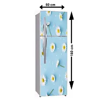 Self Adhesive Fridge Sticker Single/Double Door Full Size (160x60) Cm Fridge Stickers | Refrigerator Wall Stickers for Kitchen Decoration | Sticker for Fridge Door (PolkaFlower)-thumb1