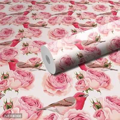 WALLWEAR - Self Adhesive Wallpaper For Walls And Wall Sticker For Home D&eacute;cor (BirdFlower) Extra Large Size (300x40cm) 3D Wall Papers For Bedroom, Livingroom, Kitchen, Hall, Office Etc Decorations