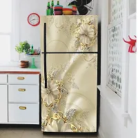 Self Adhesive Fridge Sticker Single/Double Door Full Size (160x60) Cm Fridge Stickers | Refrigerator Wall Stickers for Kitchen Decoration | Sticker for Fridge Door (StarLeaves)-thumb2