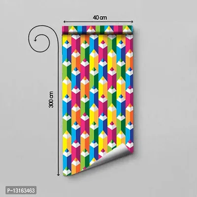 Self Adhesive Wallpapers (PencilColour) Wall Stickers Extra Large (300x40cm) for Bedroom | Livingroom | Kitchen | Hall Etc-thumb2