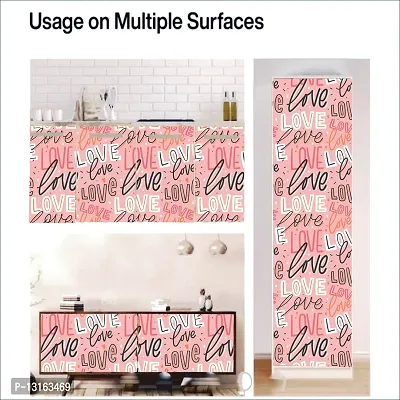 Self Adhesive Wallpapers (PinkLove) Wall Stickers Extra Large (300x40cm) for Bedroom | Livingroom | Kitchen | Hall Etc-thumb5