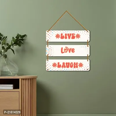 DeCorner Decorative Wooden Printed all Hanger | Wall Decor for Living Room | Wall Hangings for Home Decoration | Bedroom Wall Decor | Wooden Wall Hangings Home.(Live love Laugh)-thumb5