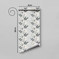 Self Adhesive Wallpapers (SilverLotusFlower) Wall Stickers Extra Large (300x40cm) for Bedroom | Livingroom | Kitchen | Hall Etc-thumb1