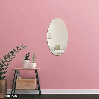 DeCorner -Self Adhesive Plastic Oval Mirror for Wall Stickers (30x20) cm Frameless Flexible Mirror for Bathroom | Bedroom | Living Room (WD-Oval Mirror) Mirror Wall Decor