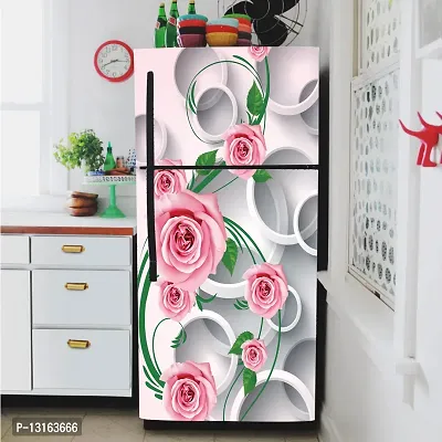 Self Adhesive Fridge Sticker Single/Double Door Full Size (160x60) Cm Fridge Stickers | Refrigerator Wall Stickers for Kitchen Decoration | Sticker for Fridge Door (CreepyRose)