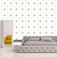 DeCorner - Self Adhesive Wallpaper for Walls (GoldenCrown) Extra Large Size (300x40) Cm Wall Stickers for Bedroom | Wall Stickers for Living Room | Wall Stickers for Kitchen | Pack of-1-thumb1